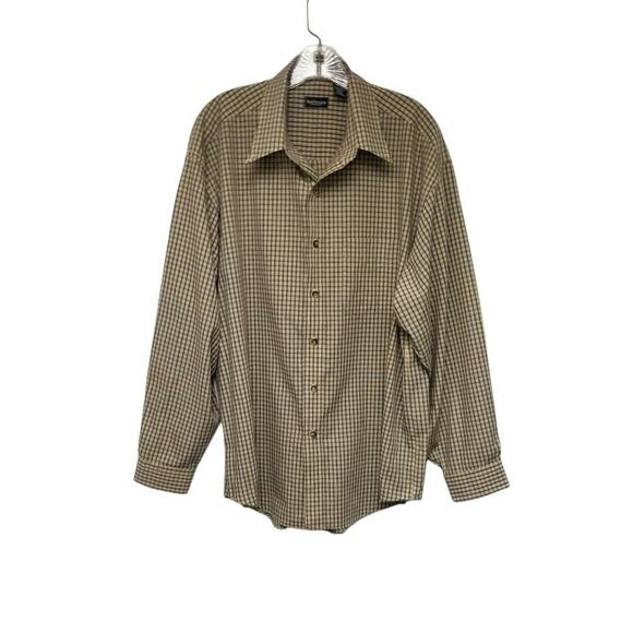 Men's Van Heusen Casual/Business Long SLeeves Plaid Dress Shirt Size 17-17.5 - Picture 1 of 5